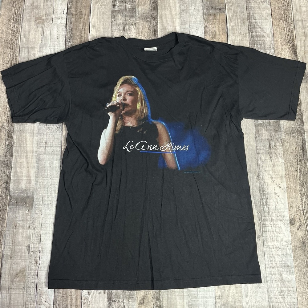 Leanne Rhymes Shirt Adult XL Black Vintage 90s 1997 Country Music Band Tee